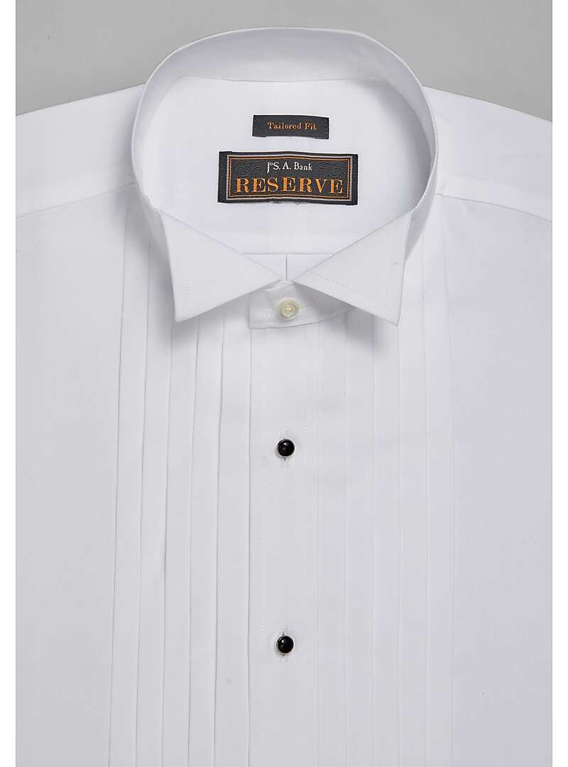 Reserve Collection Tailored Fit Wing Collar French Cuff Five-Pleat Formal Dress Shirt - Big & Tall#58TW