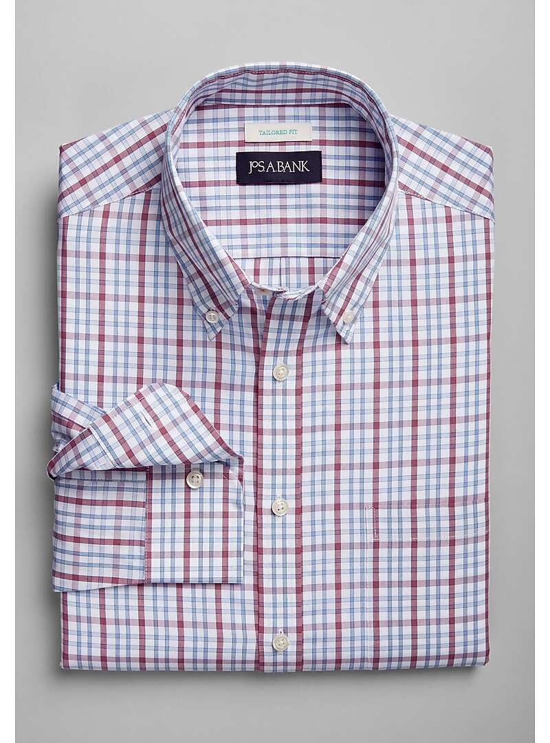 Jos. A. Bank Tailored Fit Two-Tone Grid Sportshirt - Big & Tall#6MK8