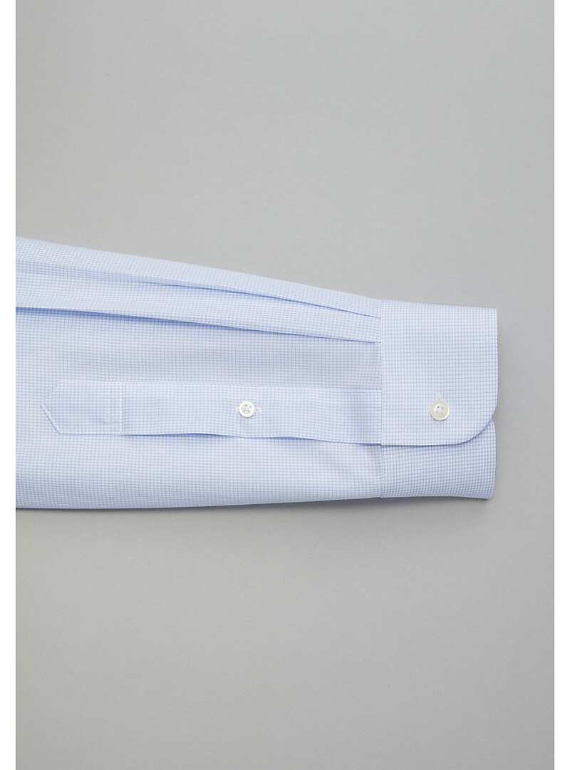 Traveler Collection Traditional Fit Point Collar Small Check Dress Shirt#5J6G
