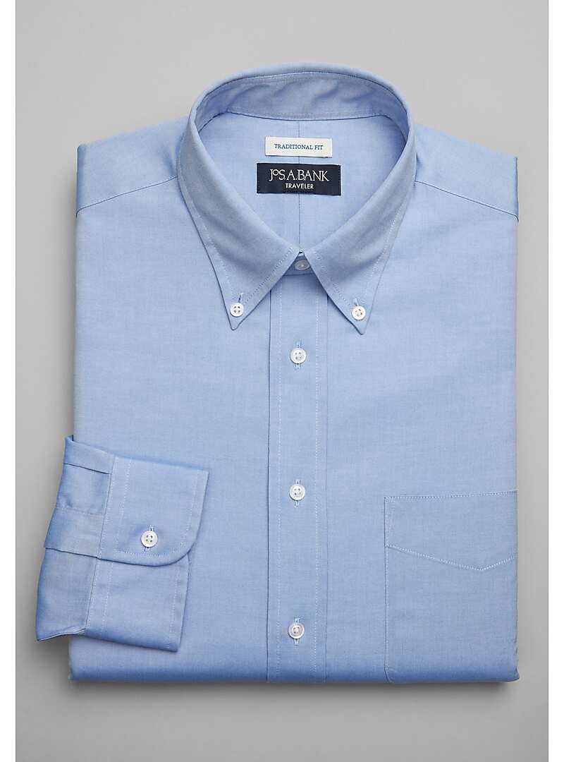 Traveler Collection Traditional Fit Button-Down Collar Solid Dress Shirt - Big & Tall#5FTH