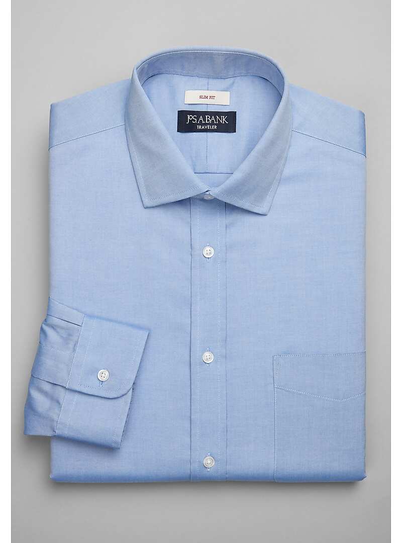 Traveler Collection Slim Fit Spread Collar Solid Dress Shirt - Big & Tall#5FT8