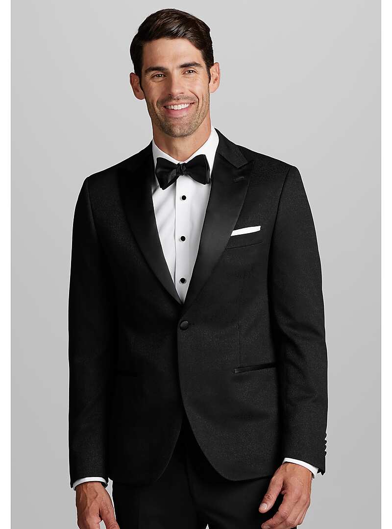 Ike Behar Slim Fit Peak Lapel Jacquard Dinner Jacket - Big & Tall#16TL