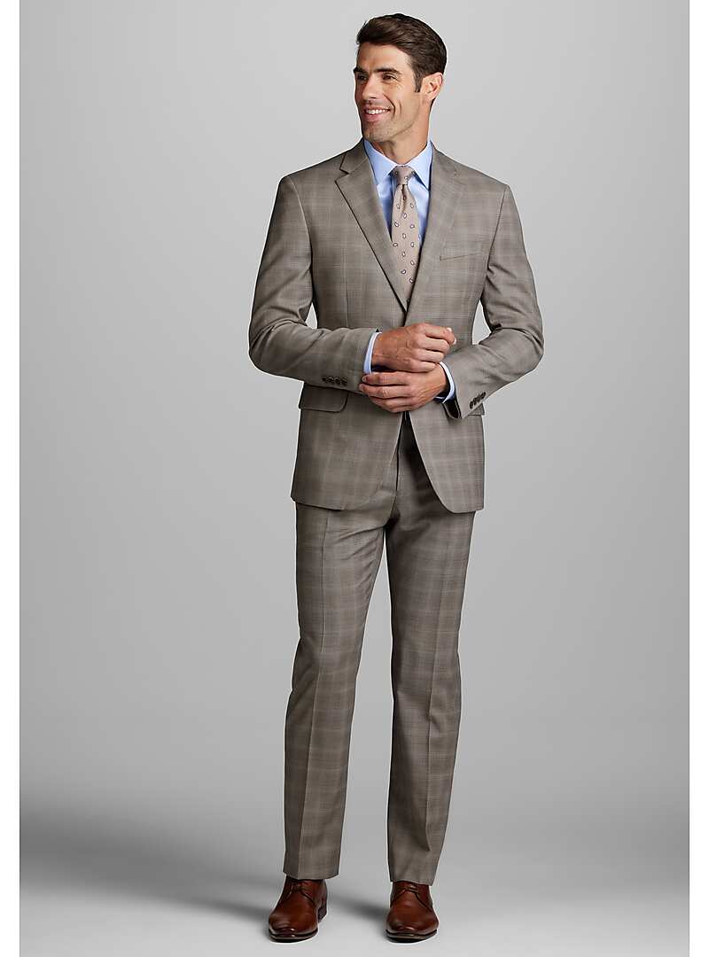 Jos. A. Bank Tailored Fit Plaid Suit - Big & Tall#3XE0