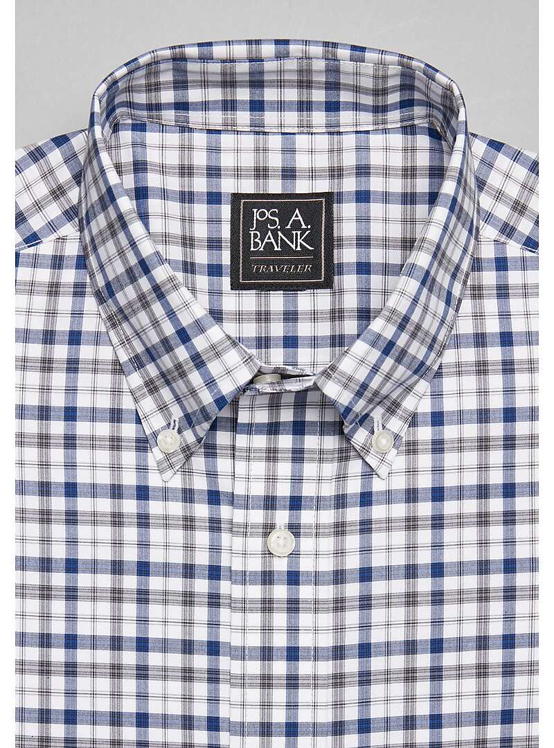 Traveler Collection Tailored Fit Button-Down Collar Check Sportshirt - Big & Tall#6M8U