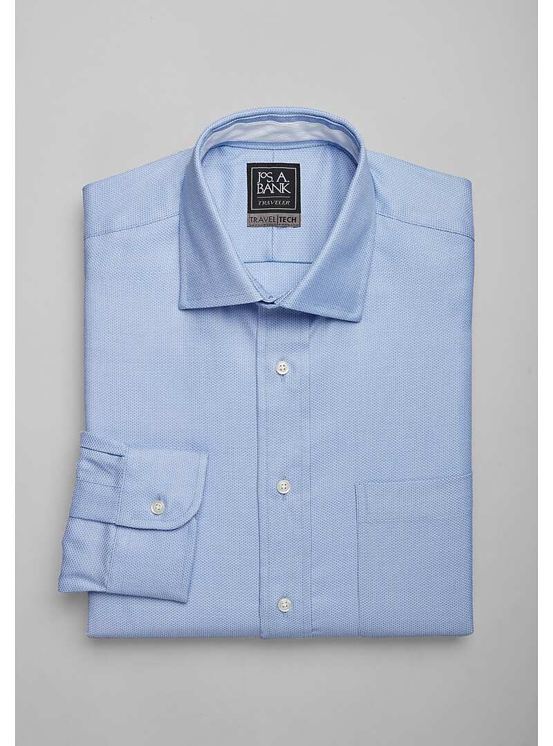 Travel Tech Tailored Fit Honeycomb Texture Dress Shirt - Big & Tall#57ZE