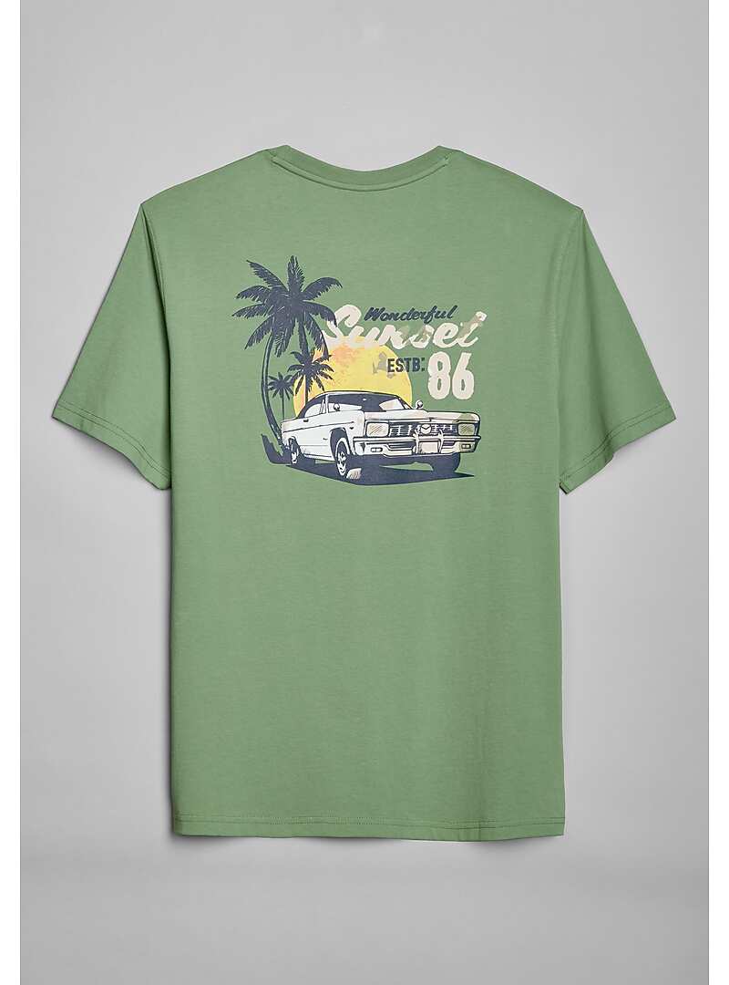 Jos. A. Bank Tailored Fit Palm Tree Graphic Tee - Big & Tall#6NAJ