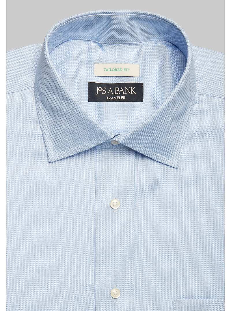 Travel Tech Tailored Fit Spread Collar Honeycomb Texture Dress Shirt - Big & Tall#5FXL