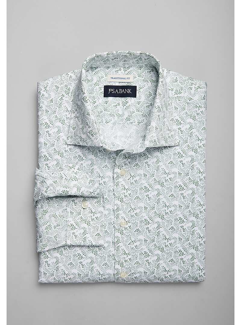 Jos. A. Bank Traditional Fit Spread Collar Botanical Print Sportshirt - Big & Tall#6MK6