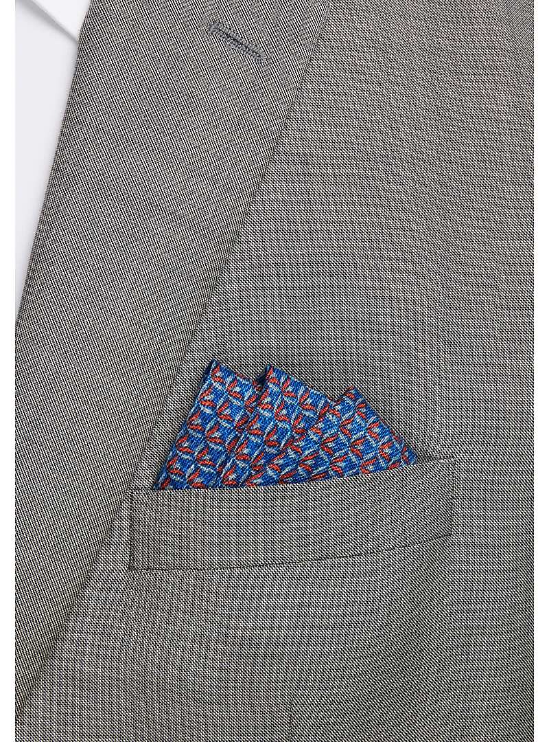 Jos. A. Bank Scalloped Grid Pocket Square#8W1J