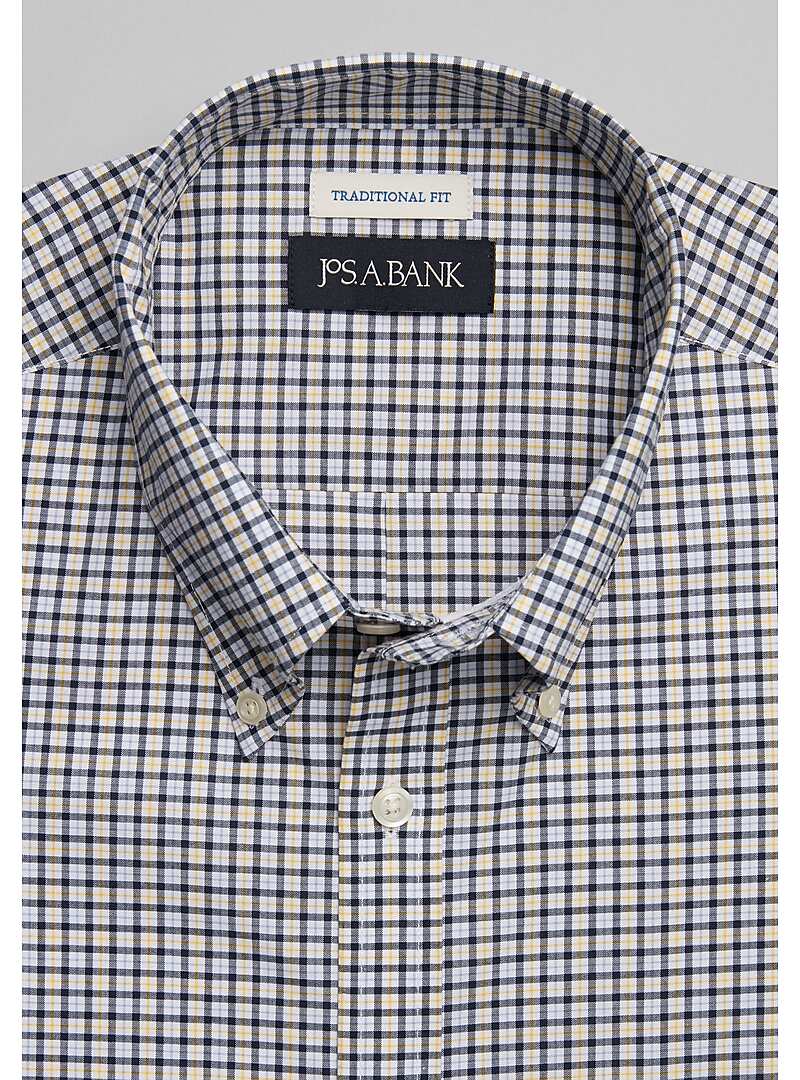 Jos. A. Bank Traditional Fit Button Down Collar Grid Sportshirt - Big & Tall#6MU8