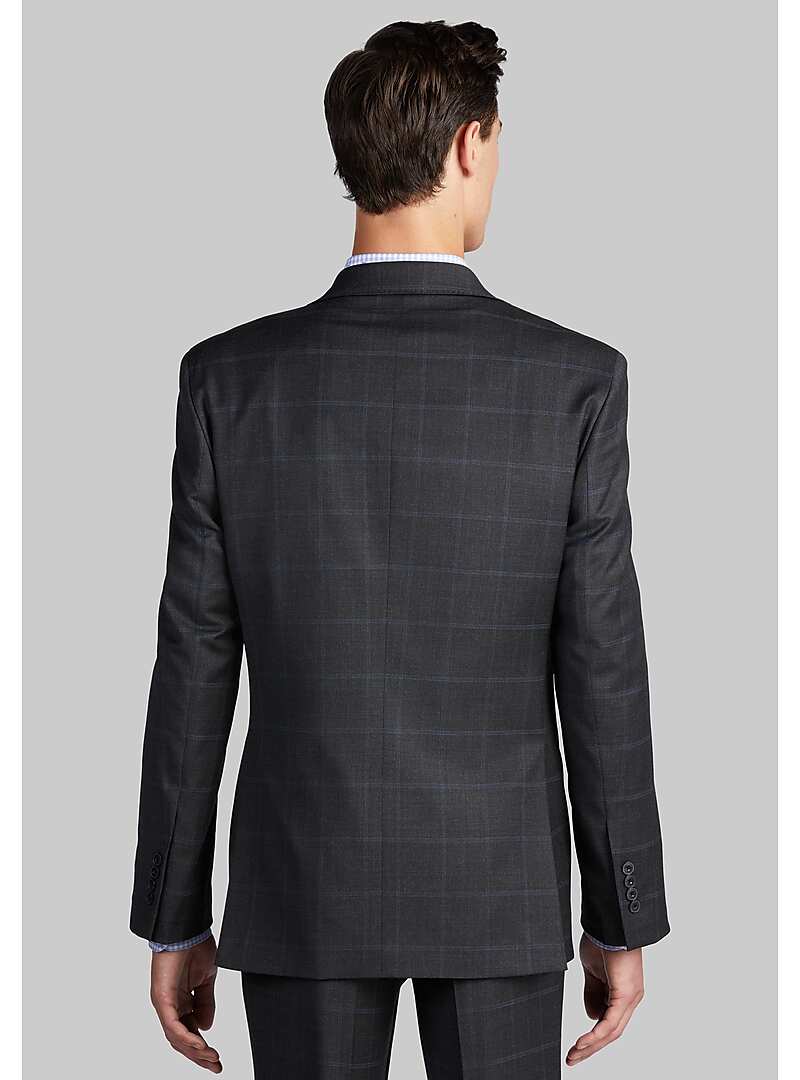 1905 Collection Tailored Fit Windowpane Plaid Suit - Big & Tall#3X0Z