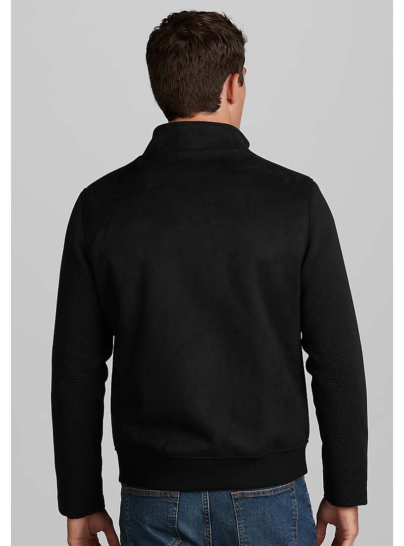 1905 Collection Tailored Fit Faux Suede Bomber Jacket CLEARANCE#71CA