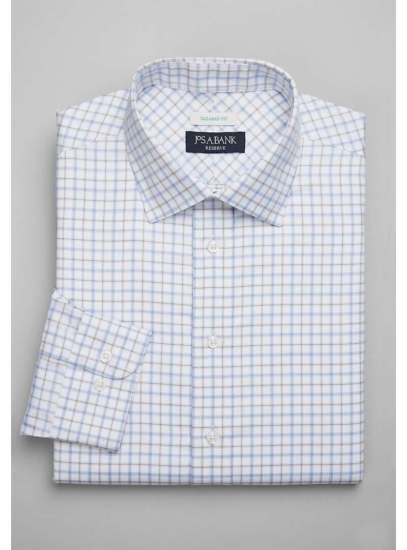 Reserve Collection Tailored Fit Plaid Dress Shirt - Big & Tall#5FR7