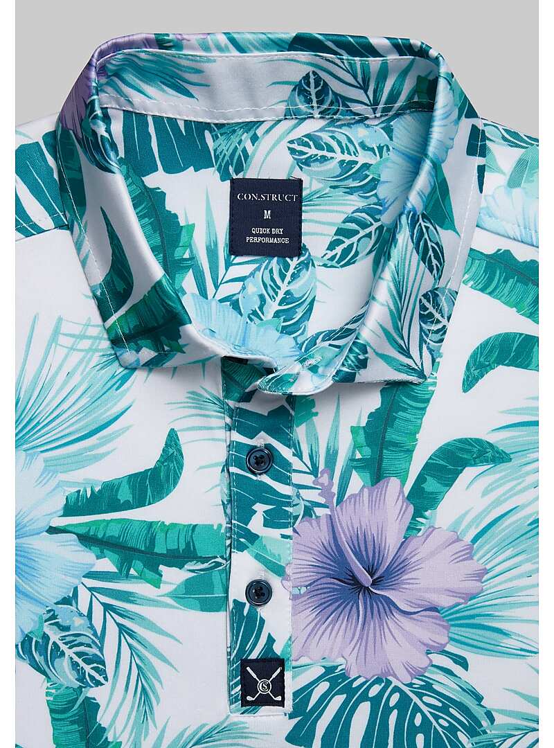 Con.Struct Tailored Fit Tropical Print Polo - Big & Tall#6MJE