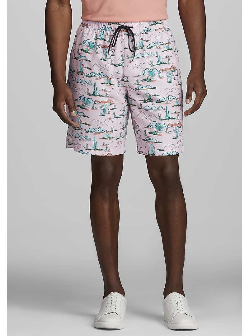 Con.Struct Tailored Fit Cactus Print Swim Shorts - Big & Tall#22YN