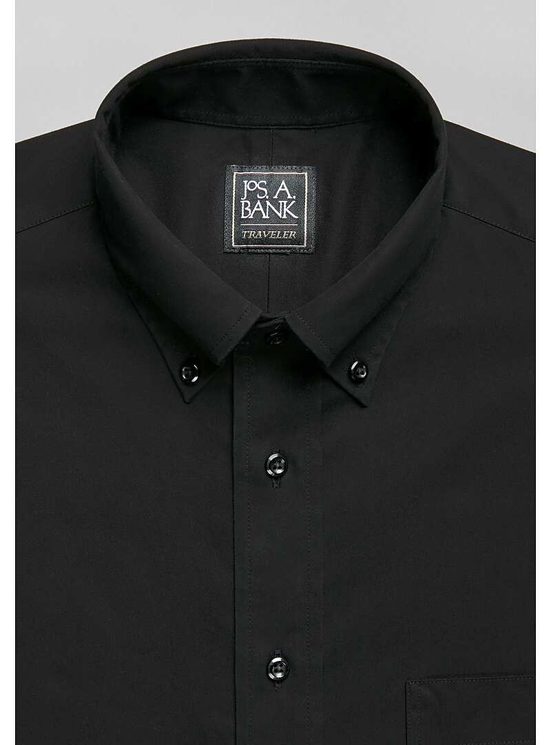 Traveler Collection Tailored Fit Button-Down Collar Solid Dress Shirt - Big & Tall#5FJV