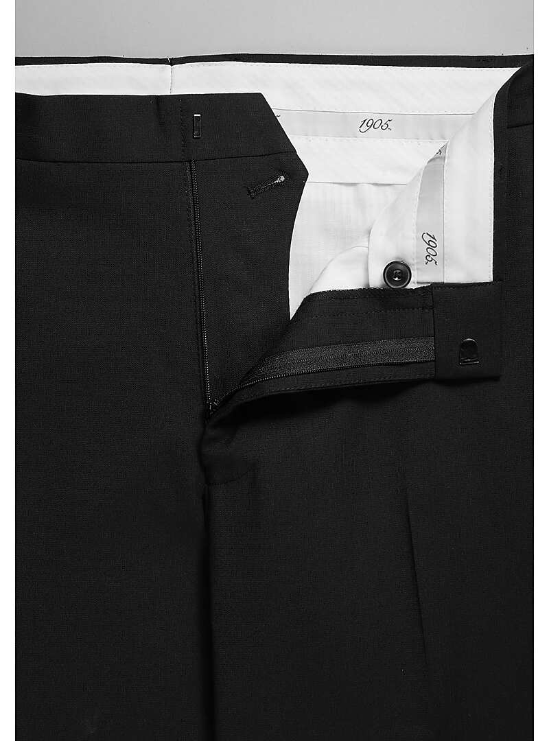 1905 Collection Tailored Fit Flat Front Textured Suit Separate Pants#344R