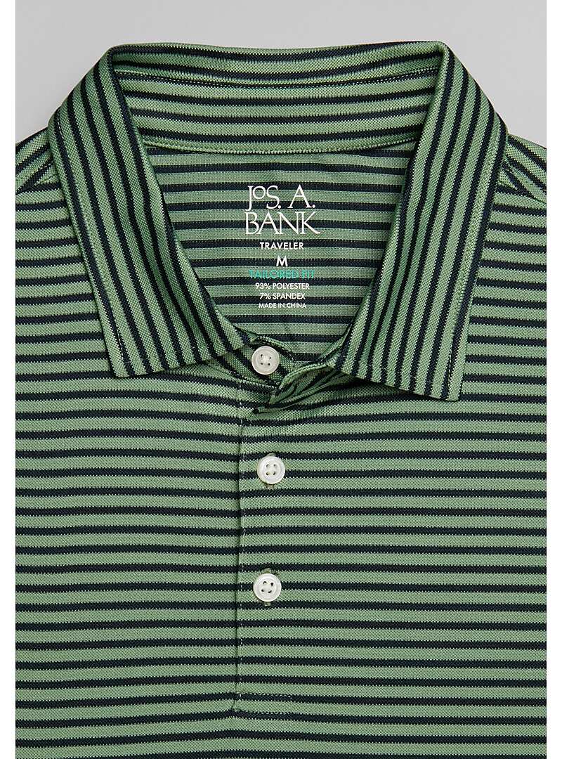 Traveler Collection Tailored Fit Bengal Stripe Polo - Big & Tall#6MGR