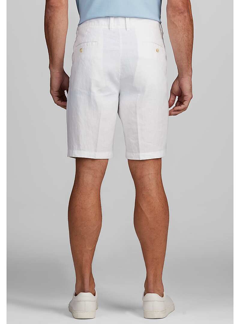 Jos. A. Bank Tailored Fit Linen Blend Flat Front Shorts - Big & Tall#22VN