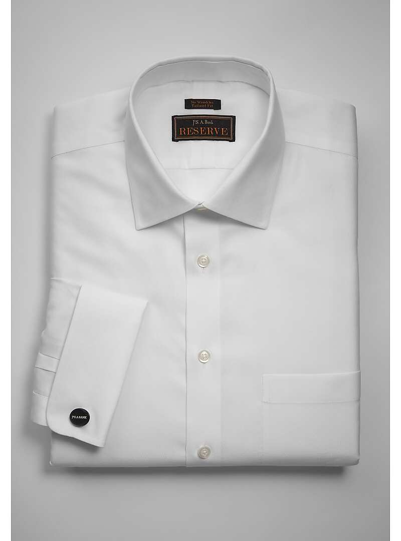 Reserve Collection Tailored Fit Spread Collar Textured Dress Shirt - Big & Tall#52YE