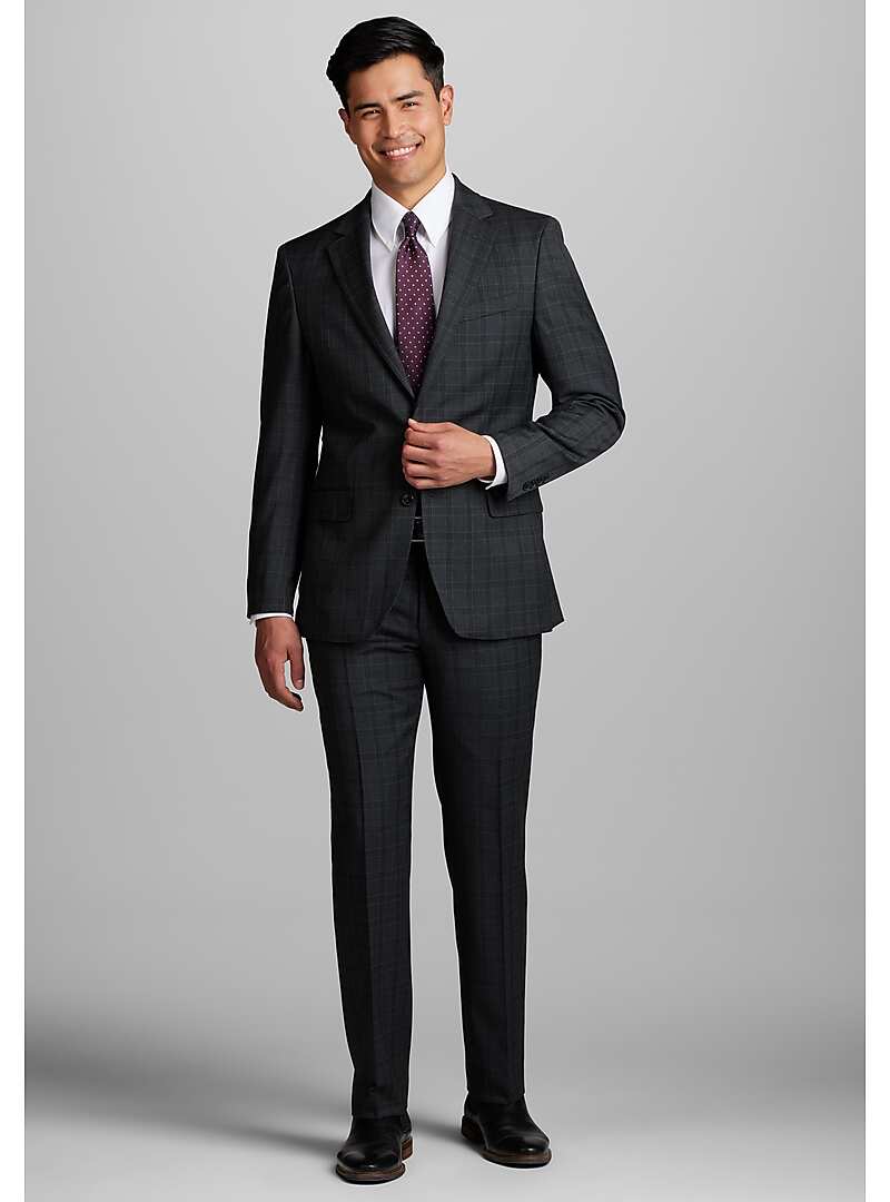 1905 Collection Slim Fit Windowpane Suit#3X10