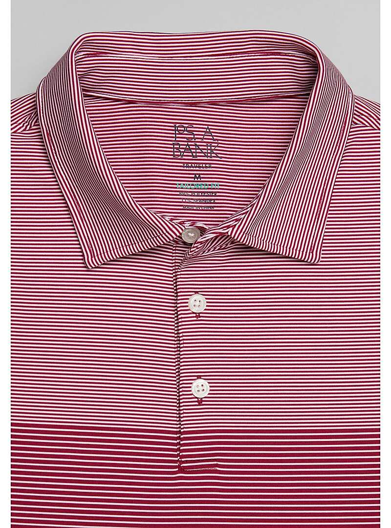 Traveler Collection Tailored Fit Gradient Stripe Polo - Big & Tall#6MH0