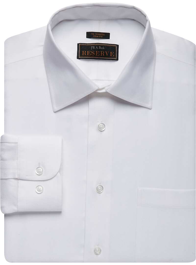 Reserve Collection Slim Fit Spread Collar Herringbone Dress Shirt - Big & Tall#57GJ