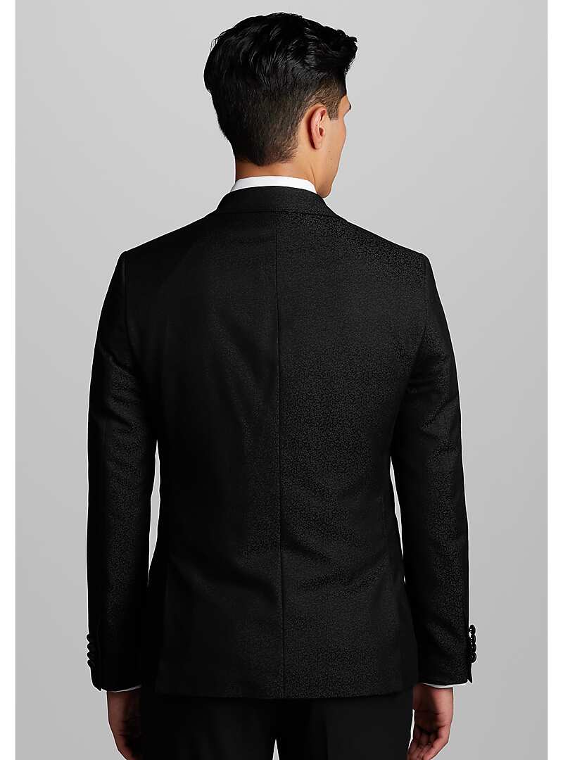 Ike Behar Slim Fit Peak Lapel Jacquard Dinner Jacket - Big & Tall#16TE
