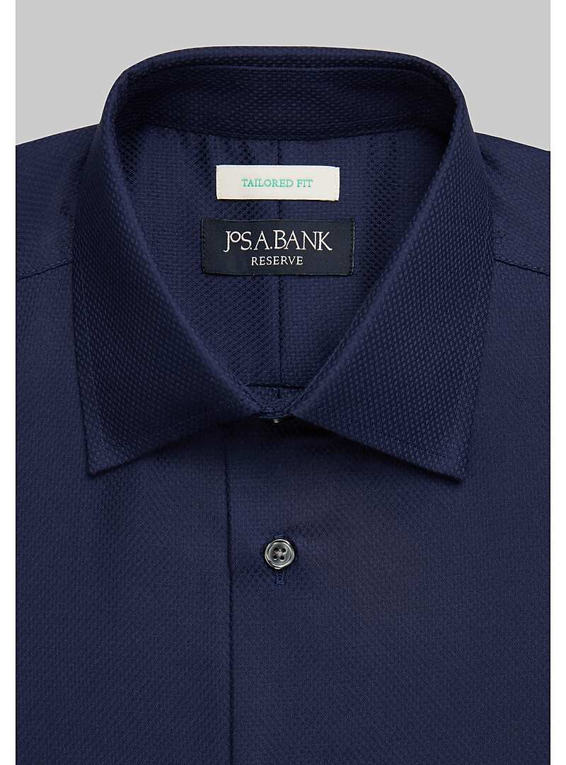 Reserve Collection Tailored Fit Spread Collar Textured Formal Dress Shirt - Big & Tall#5FR5