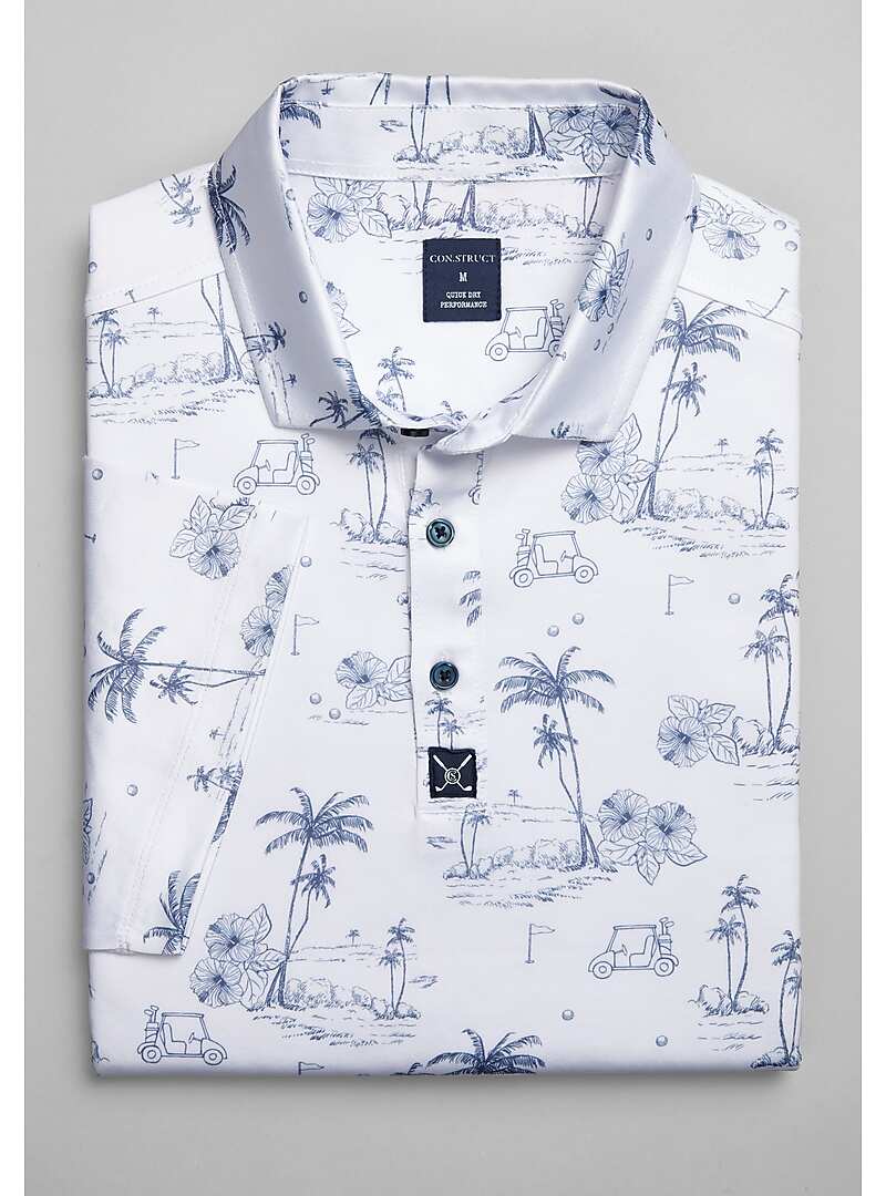 Con.Struct Tailored Fit Tropical Golf Print Polo - Big & Tall#6MJC