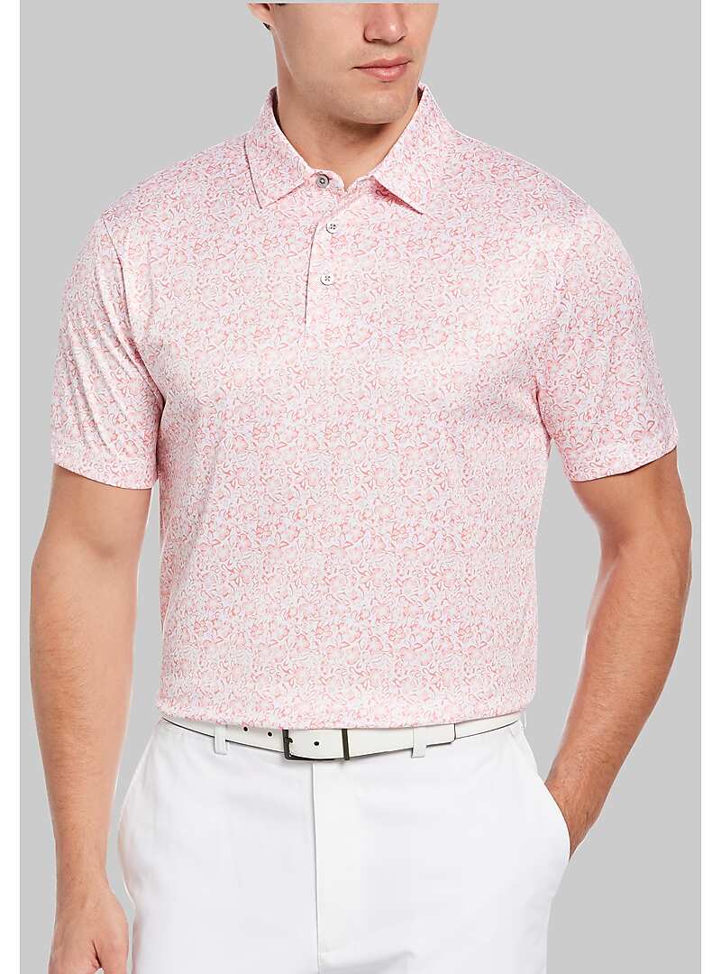 PGA TOUR Traditional Fit Vacation Floral Print Performance Polo - Big & Tall#6NKH