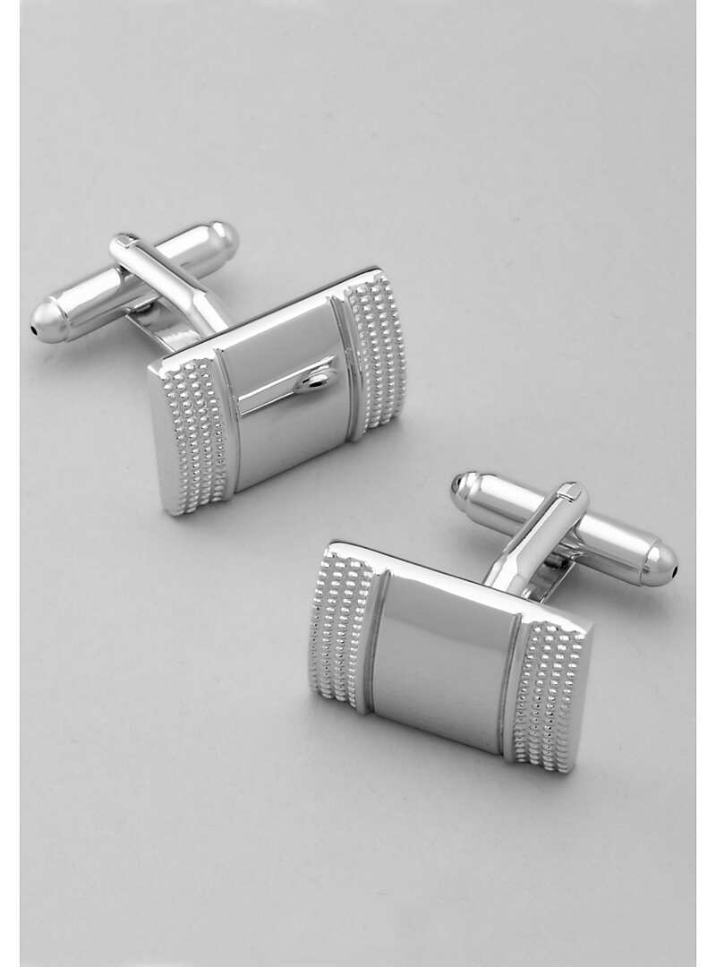 Jos. A. Bank Textured Silver Rectangle Cufflinks#8YA6