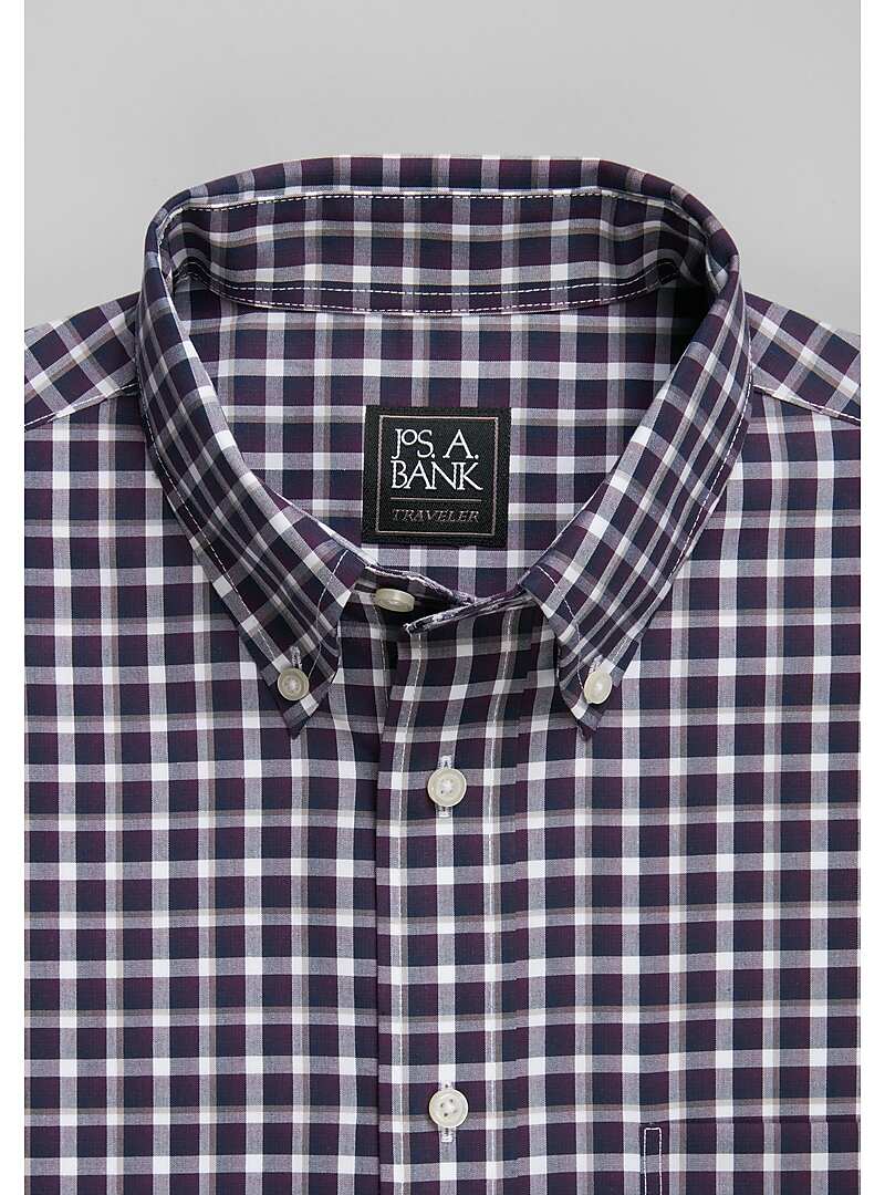 Traveler Collection Slim Fit Button-Down Collar Check Sportshirt#6M2W