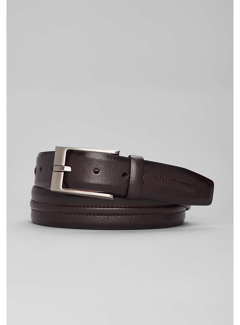 Jos. A. Bank Center Stitch Moc Croc Leather Belt - Long#8X0E