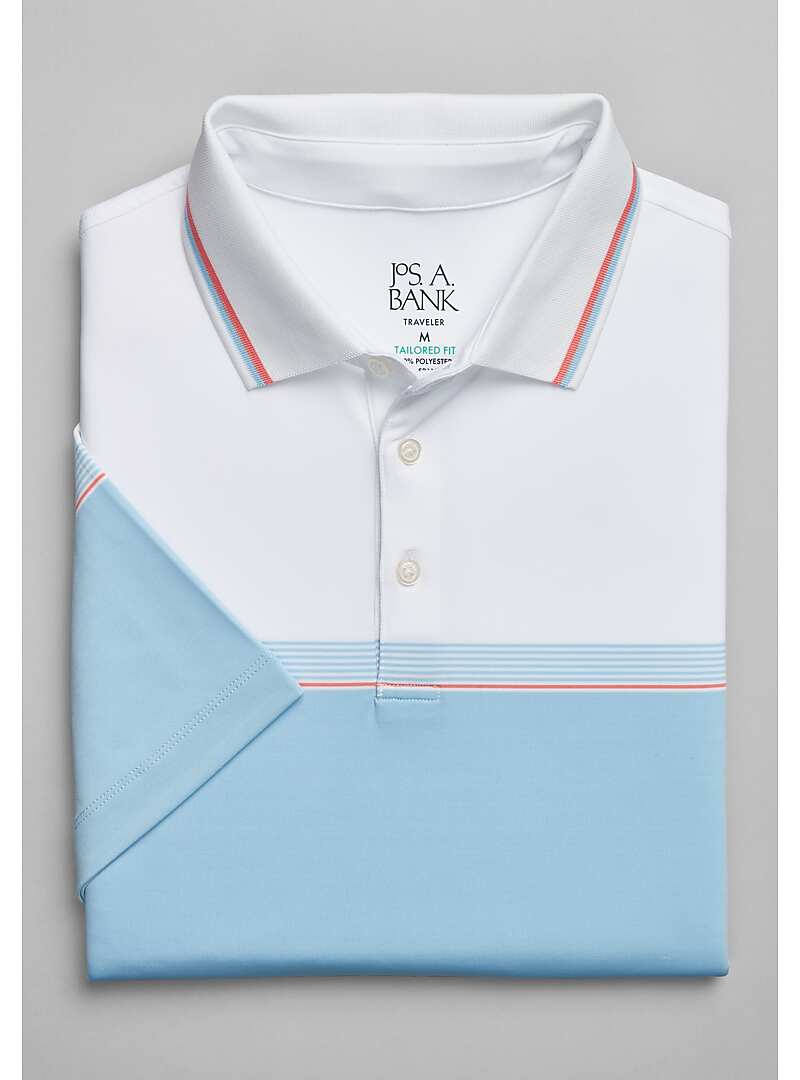 Traveler Collection Tailored Fit Engineered Stripe Polo - Big & Tall#6MGJ