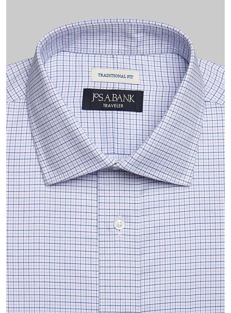 Traveler Collection Traditional Fit Mini Grid Dress Shirt - Big & Tall#5FVD
