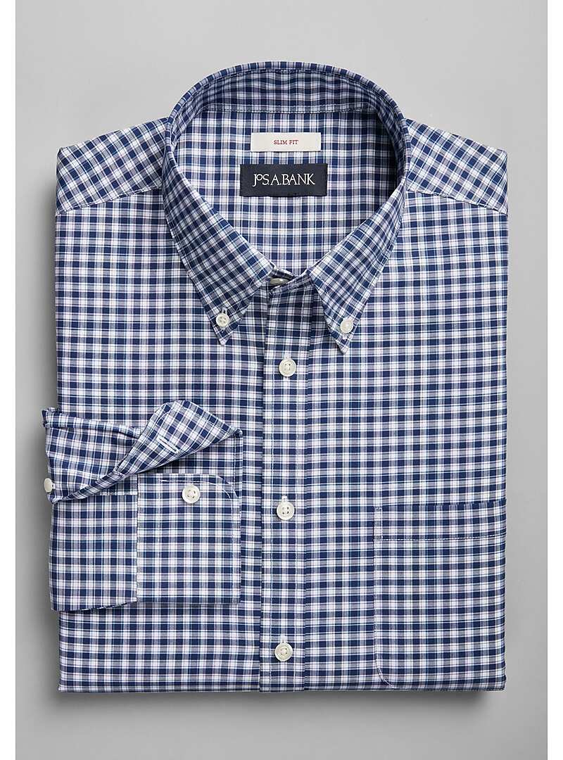 Jos. A. Bank Slim Fit Button-Down Collar Check Sportshirt#6MMX