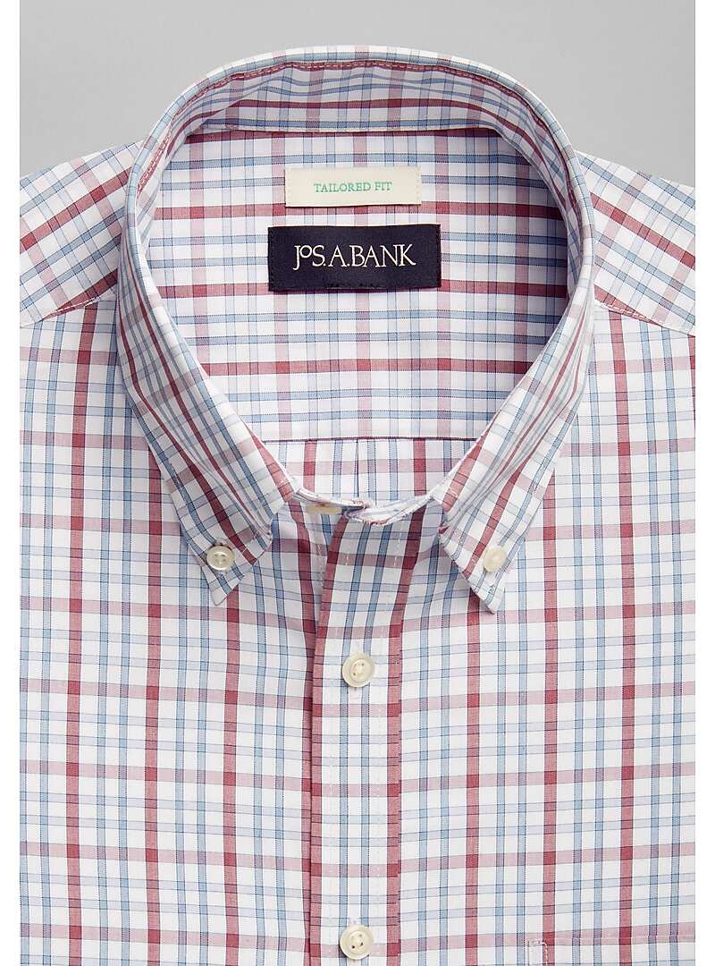 Jos. A. Bank Tailored Fit Two-Tone Grid Sportshirt - Big & Tall#6MK8