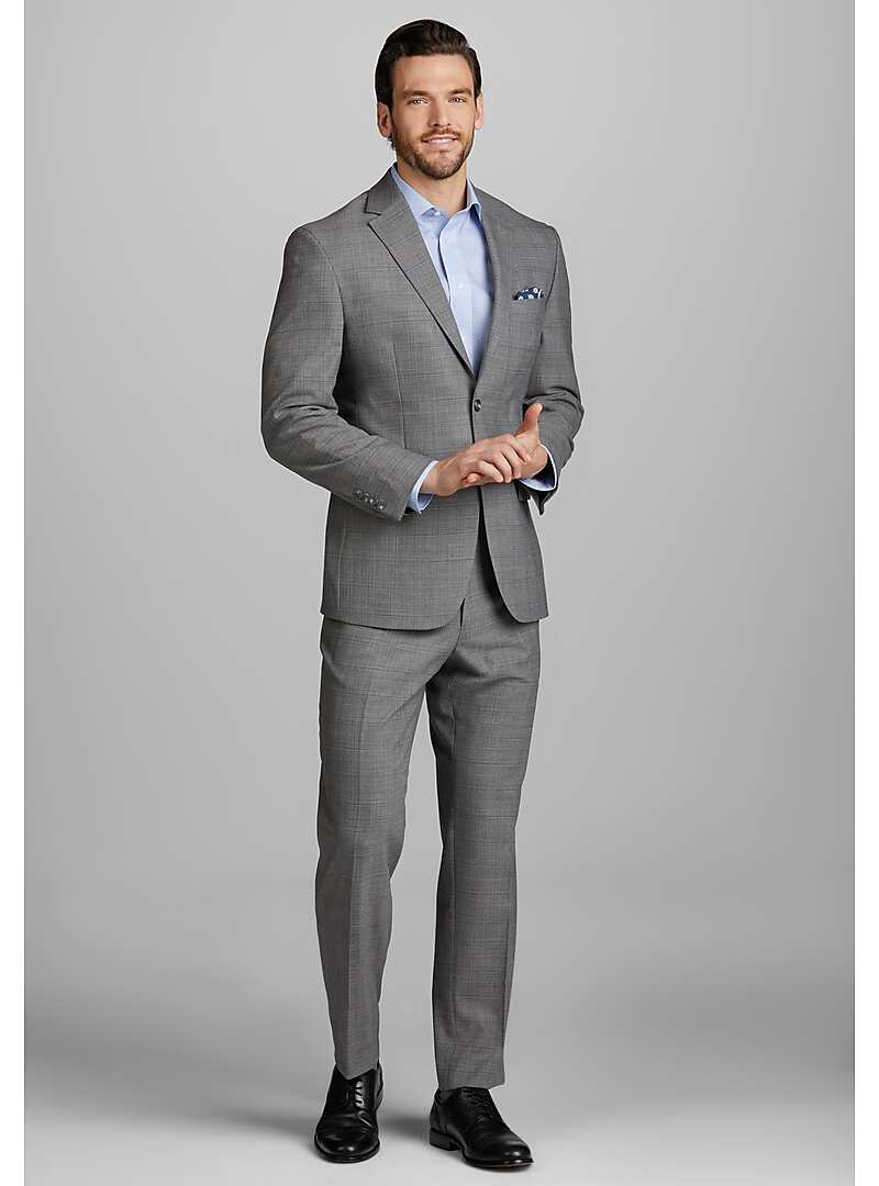 Traveler Collection Tailored Fit Plaid Suit - Big & Tall#3XE6