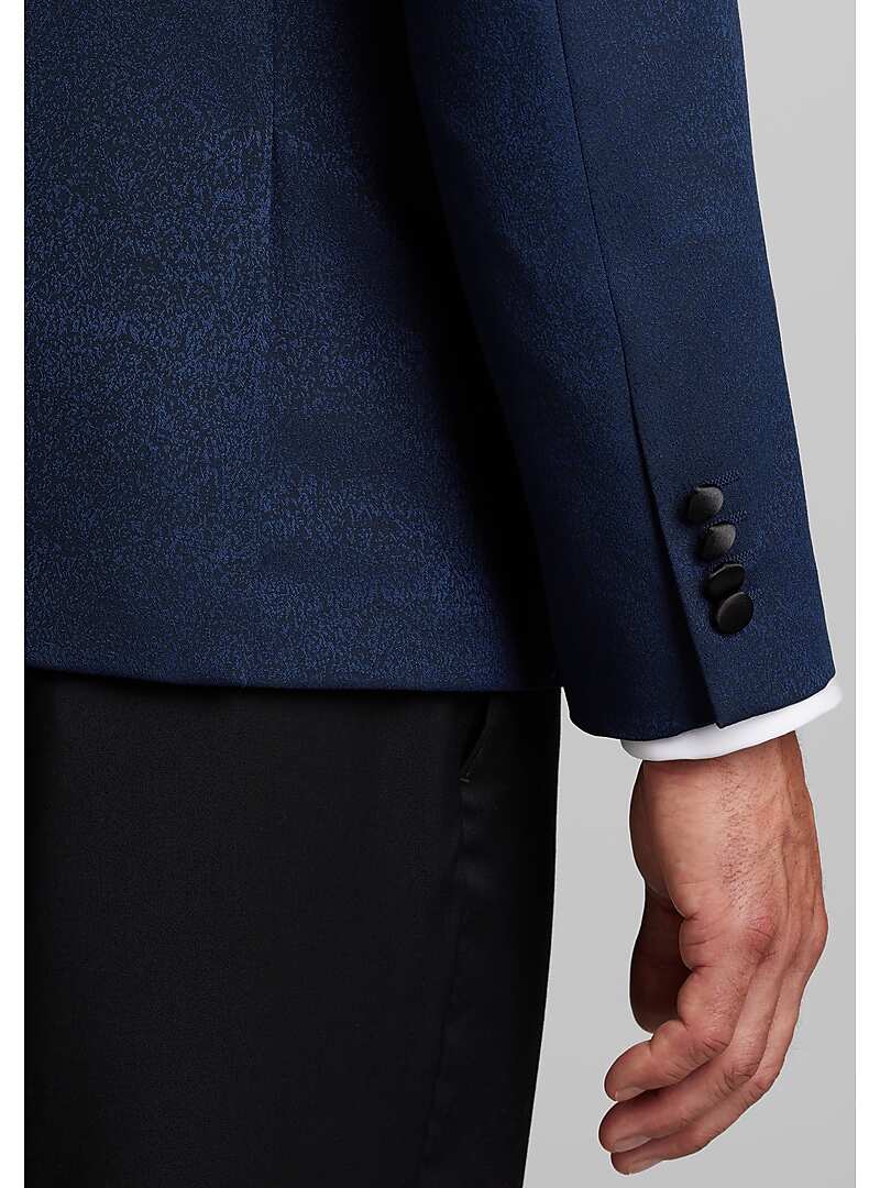 Ike Behar Slim Fit Peak Lapel Jacquard Dinner Jacket - Big & Tall#16TN