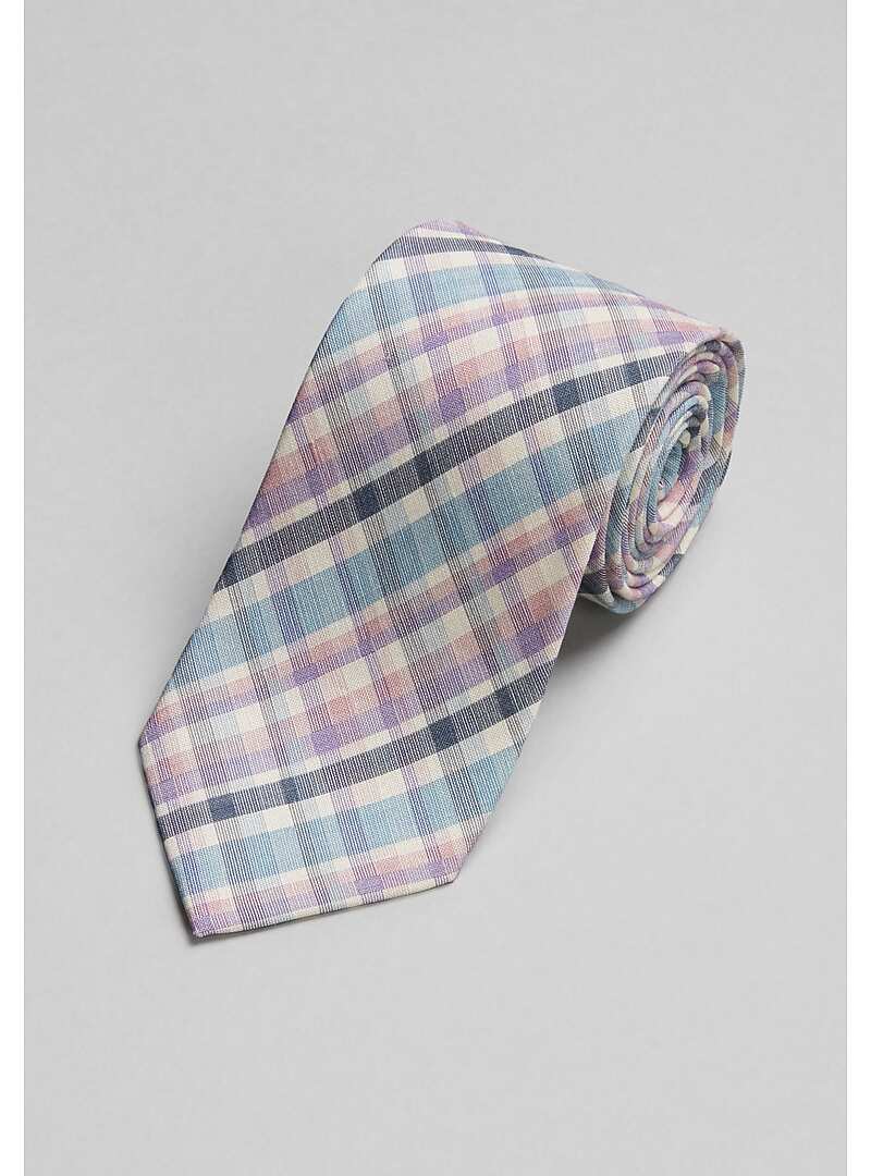 Traveler Collection Plaid Tie - Long#8WGL