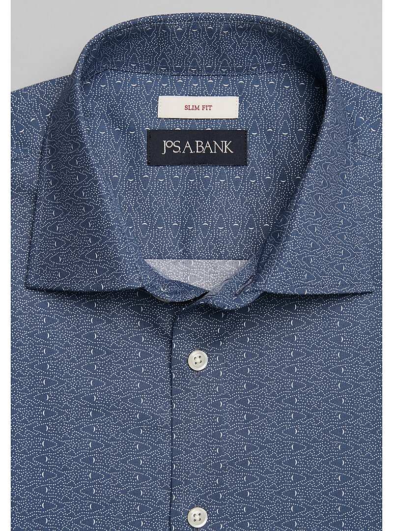 Jos. A. Bank Slim Fit Spread Collar Fish Print Sportshirt - Big & Tall#6MT1