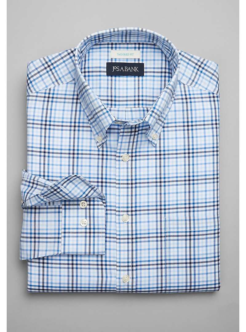 Jos. A. Bank Tailored Fit Plaid Sportshirt - Big & Tall#6MTM