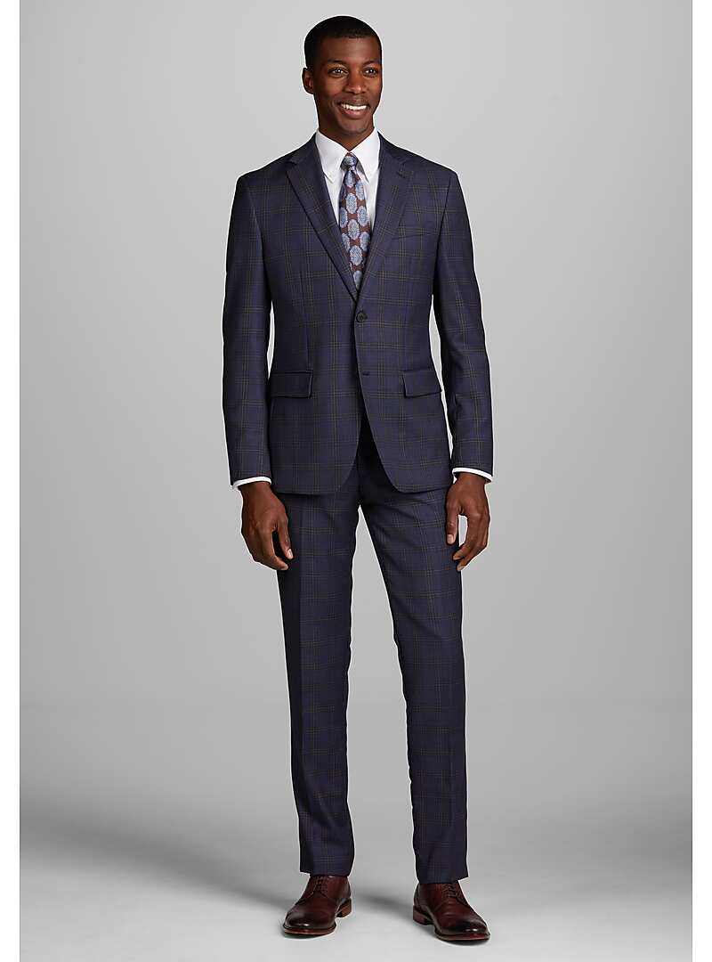 1905 Collection Tailored Fit Plaid Suit - Big & Tall#3WJ0