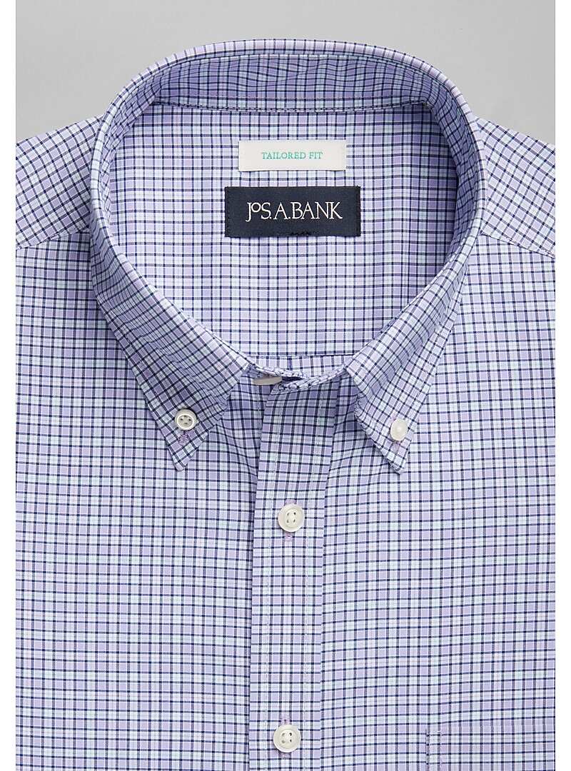 Jos. A. Bank Tailored Fit Button-Down Collar Check Sportshirt - Big & Tall#6MN6