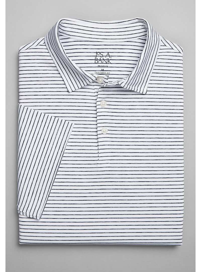 Traveler Collection Tailored Fit Stripe Polo - Big & Tall#6MGN