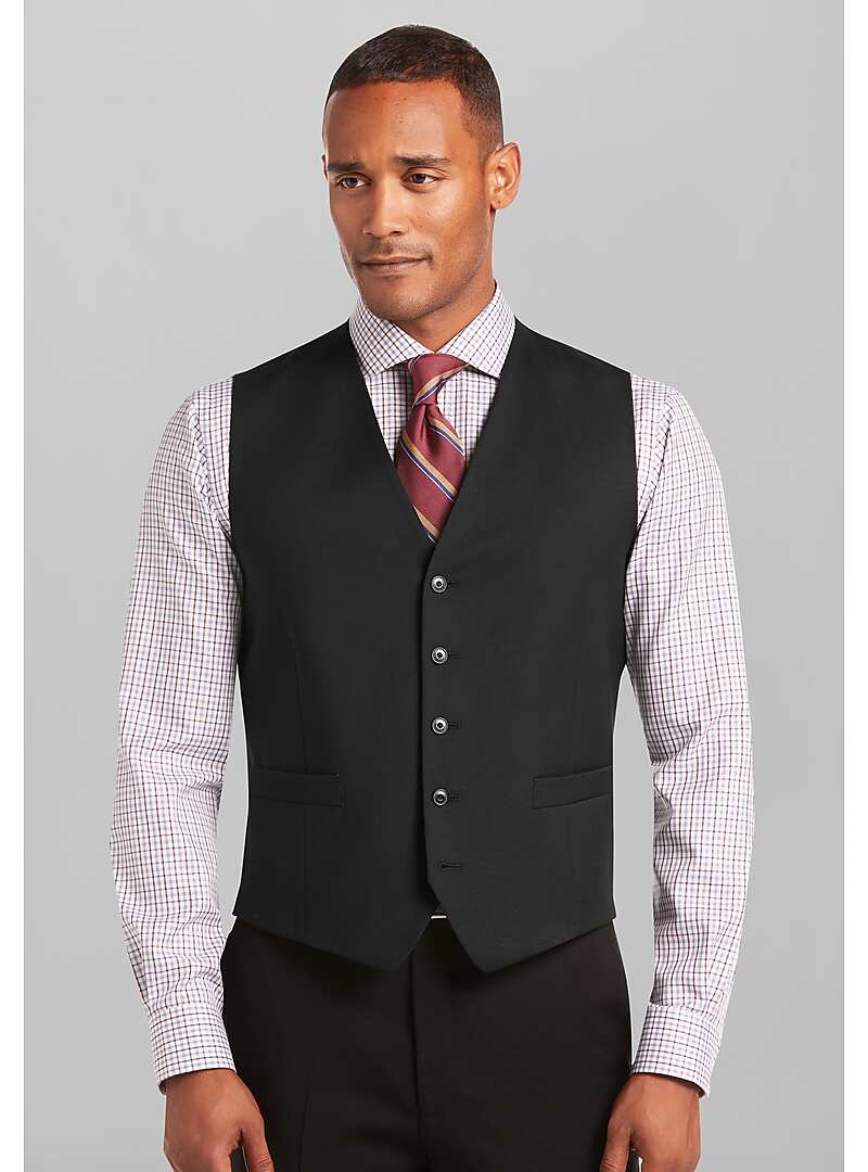 1905 Collection Tailored Fit Textured Suit Separate Vest - Big & Tall#344V