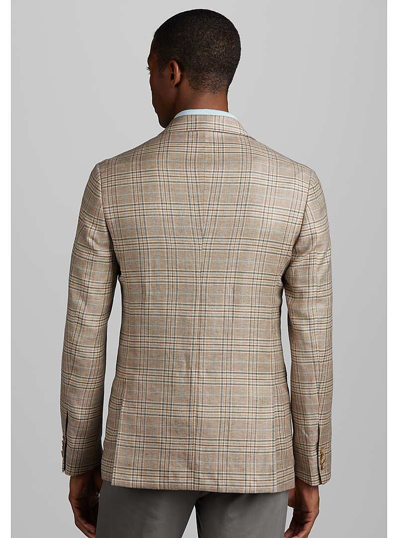 1905 Collection Tailored Fit Windowpane Plaid Sportcoat - Big & Tall#15PM