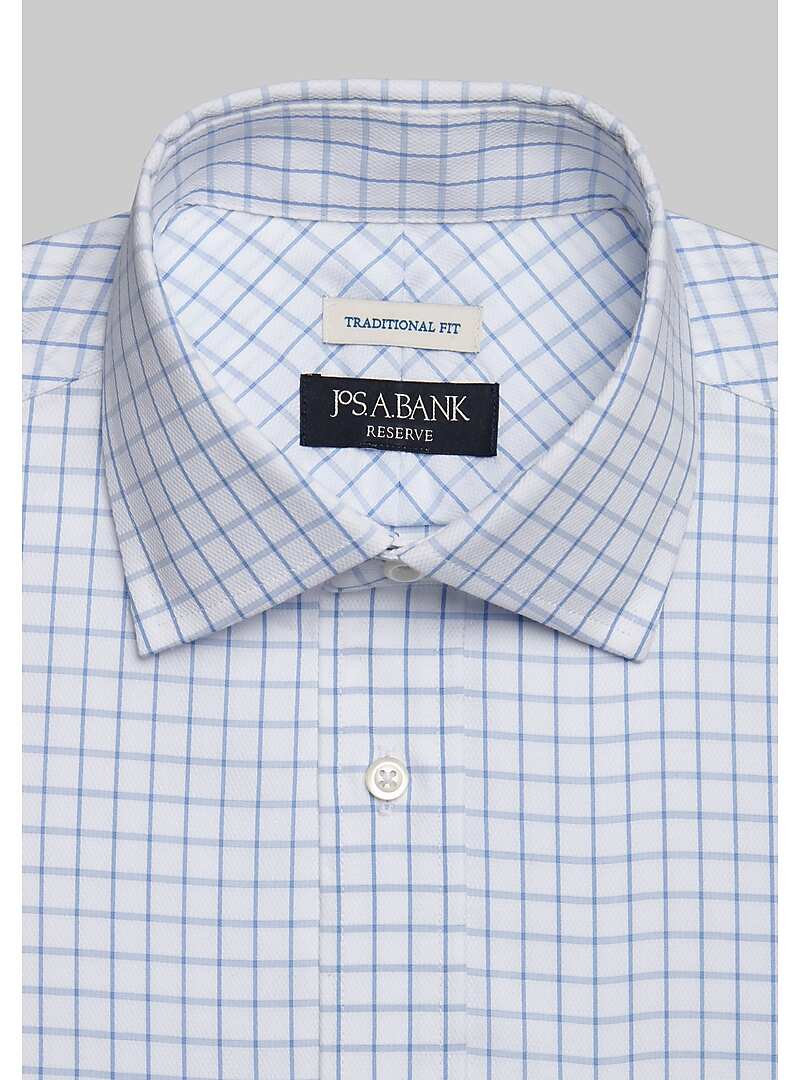 Reserve Collection Traditional Fit Box Grid Dress Shirt - Big & Tall#5FVR