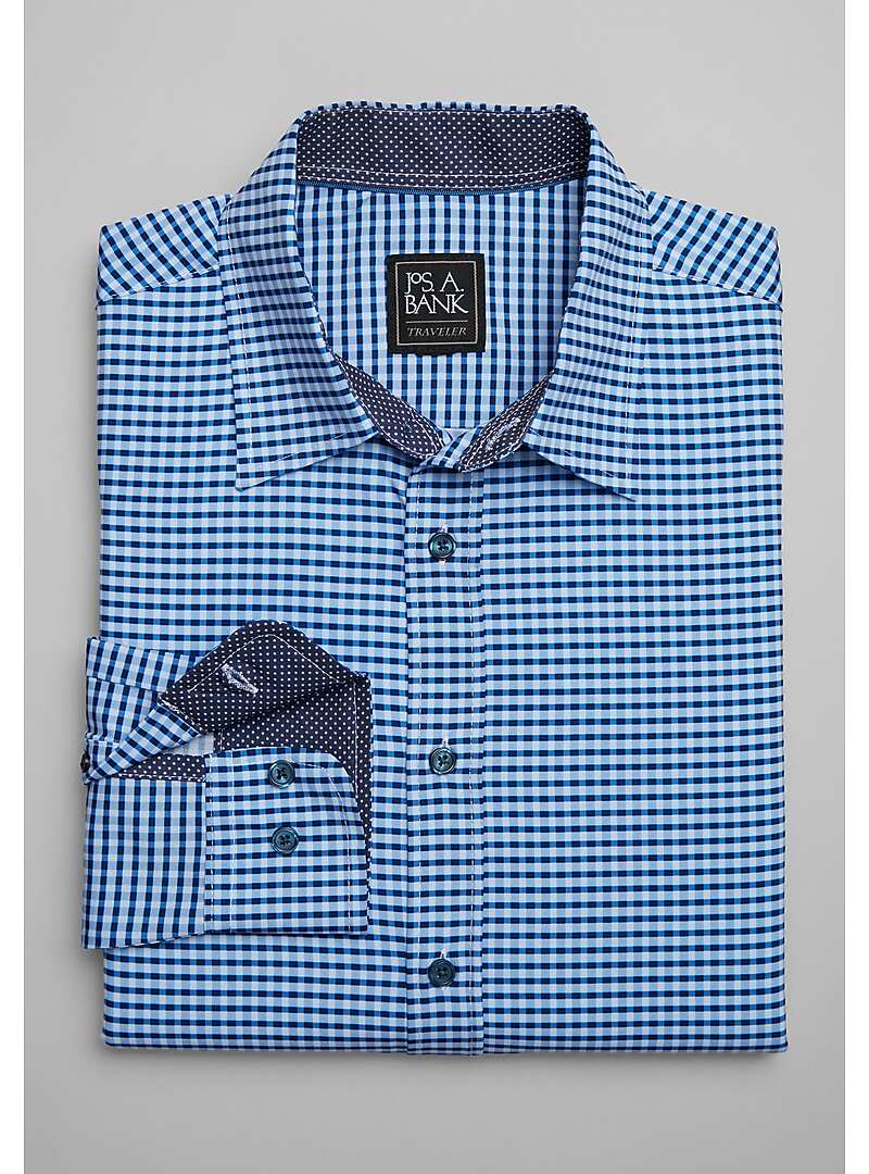 Traveler Collection Slim Fit 4-Way Stretch Gingham Sportshirt - Big & Tall#6MR4